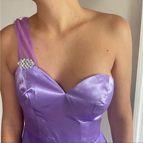 Jovani Lavender One Shoulder Gown - Picture 6 of 6